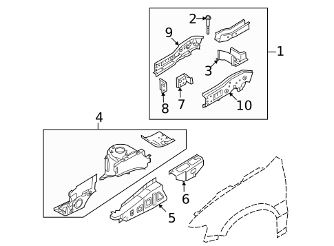 Structural Components & Rails for 2009 Mazda Tribute #0