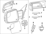 7JQ55KXJAD - Body: Mirror Assembly for Ram: 1500 Image