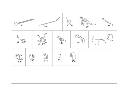 Loom Ties, Cable Mounting Parts and Grommets for 1997 Mercedes-Benz S500 #0