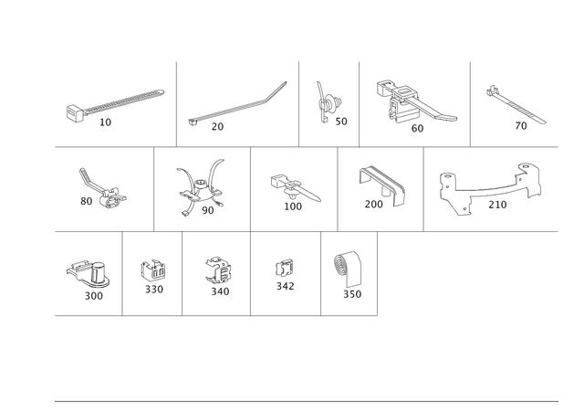 9959706 - Electrical Equipment and Instruments: Cable Tie for Mercedes-Benz: 250, 300S, AMG GT, AMG GT 43, AMG GT 53, AMG GT 63, AMG GT 63 S, AMG GT 63 S E Performance, AMG GT Black Series, AMG GT C, AMG GT R, AMG GT S, B Electric Drive, B250e, C250, C300, C350, C63 AMG, CL63 AMG, CLA250, CLK320, CLK350, CLK500, CLK55 AMG, CLK550, CLK63 AMG, CLS400, CLS500, CLS55 AMG, CLS550, CLS63 AMG, CLS63 AMG S, E250, E350, E400, E550, E63 AMG, E63 AMG S, G500, G550, G63 4x4 Squared AMG, G63 AMG, GL320, GL350, GL450, GL550, GL63 AMG, GLA250, GLC300, GLC43 AMG, GLC63 AMG, GLC63 AMG S, GLE300d, GLE350, GLE400, GLE43 AMG, GLE450 AMG, GLE550e, GLE63 AMG, GLE63 AMG S, GLK250, GLK350, GLS350d, GLS450, GLS550, GLS63 AMG, Maybach S550, Maybach S560, Maybach S600, Maybach S650, ML250, ML320, ML350, ML400, ML450, ML500, ML550, ML63 AMG, R320, R350, R500, S350, S400, S450, S500, S550, S550e, S560, S600, S63 AMG, S65 AMG, SL400, SL450, SL550, SL63 AMG, SL65 AMG, SLC300, SLC43 AMG, SLK250, SLK300, SLK350, SLK55 AMG Image image