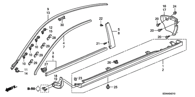 Molding - Side Sill Garnish for 2007 Honda Accord #0