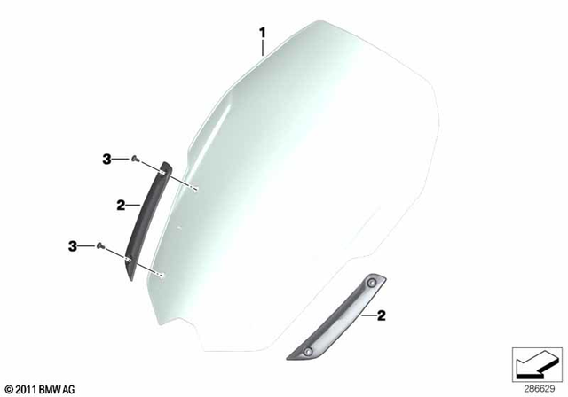 46638559583 - Frame and Mounting Parts: Windshield - L=600Mm for BMW-Motorrad Image