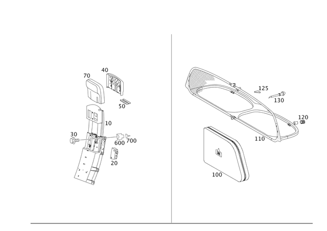 2098600332 - Rear Seat Bench: Repair Kit, Roll Bar for Mercedes-Benz Image image