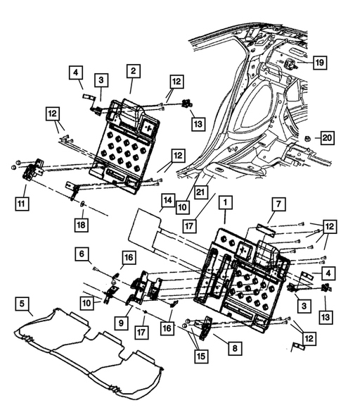 Rear Seats - Second Row - Adjusters, Recliners, Shields and Risers for 2010 Dodge Charger #0