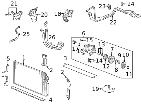 A/C Condenser & Evaporator for 2005 Pontiac Bonneville #0