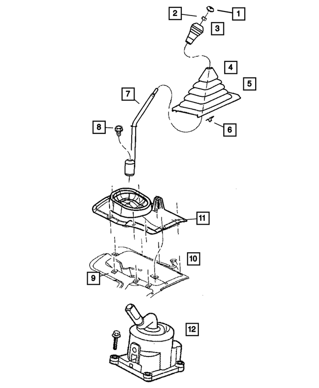 52059664AF - Manual Transmission 6 Speed: Gearshift Lever for Mopar Image