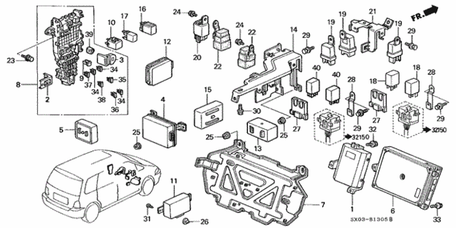 Control Unit (Cabin) for 1995 Honda Odyssey #0