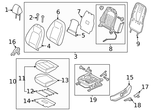 Driver Seat Components for 2023 Hyundai Elantra #1