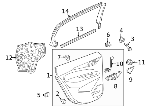 Interior Trim - Rear Door for 2018 Buick Regal Sportback #0