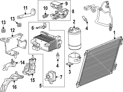 Condenser, Compressor & Lines for 2025 GMC Sierra EV #0
