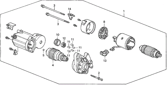 Starter Motor (Denso) (2) for 1992 Honda Civic #0