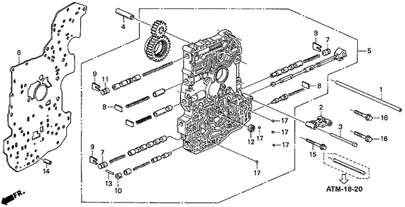 AT Main Valve Body (V6) for 1995 Honda Accord #0