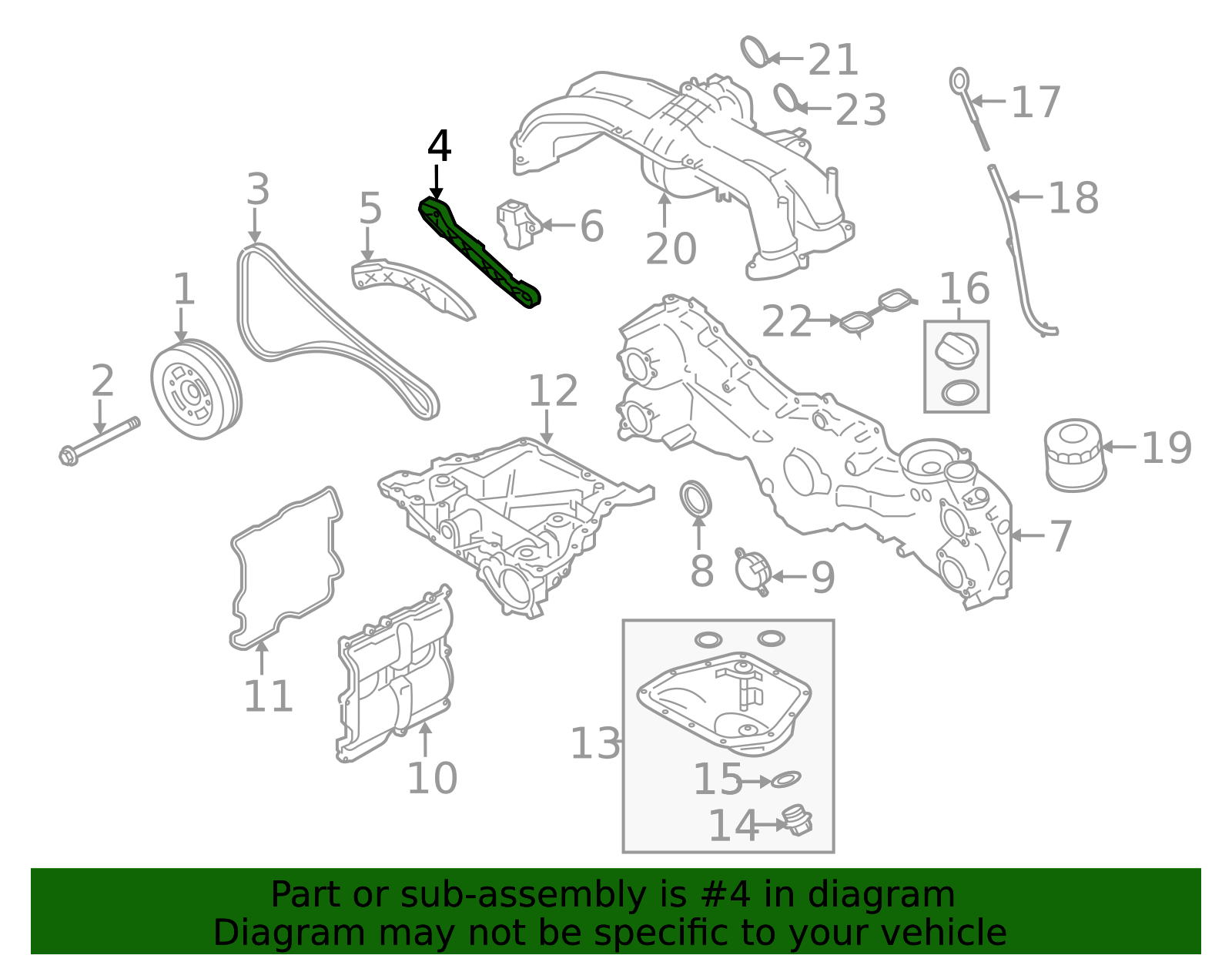 OEM Subaru Timing Chain Guide - Part #13144AA200 For BRZ, Forester