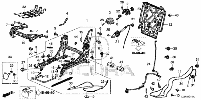 Middle Seat Components (R.) (Bench Seat) for 2019 Acura MDX #0