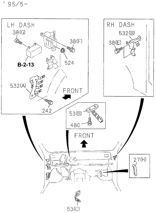 Wiring Harness Clips (Lower Dash II) for 1997 Honda Passport #0