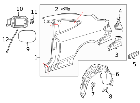 Quarter Panel & Components for 2021 Mercedes-Benz C 63 AMG&reg; #2