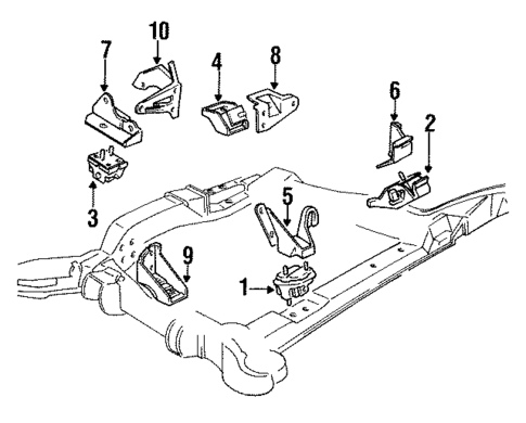 Engine & Trans Mounting for 1993 Cadillac 60 Special #0