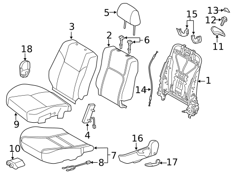 Front Seat Components for 2014 Scion tC #0