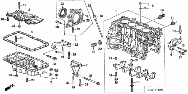 Cylinder Block - Oil Pan for 2001 Honda CR-V #0