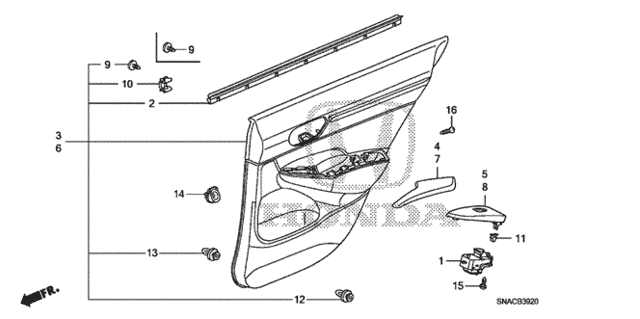 Rear Door Lining for 2010 Honda Civic #0