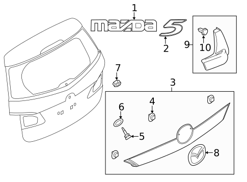 Exterior Trim - Lift Gate for 2014 Mazda 5 #0