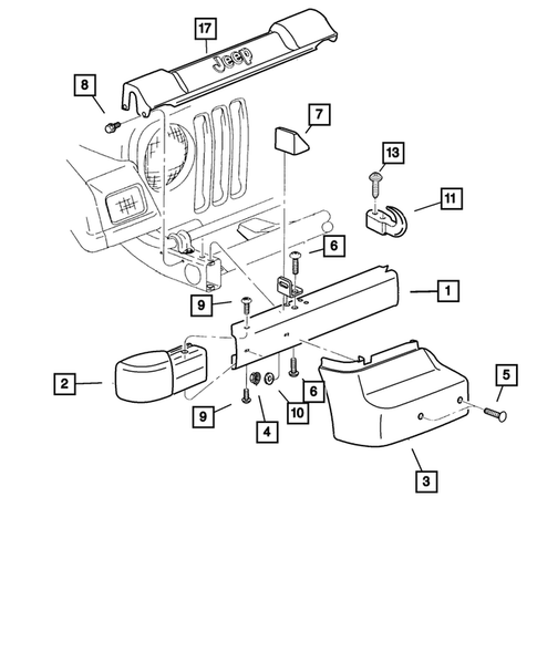 Front Bumper and Fascia for 2005 Jeep Wrangler #0