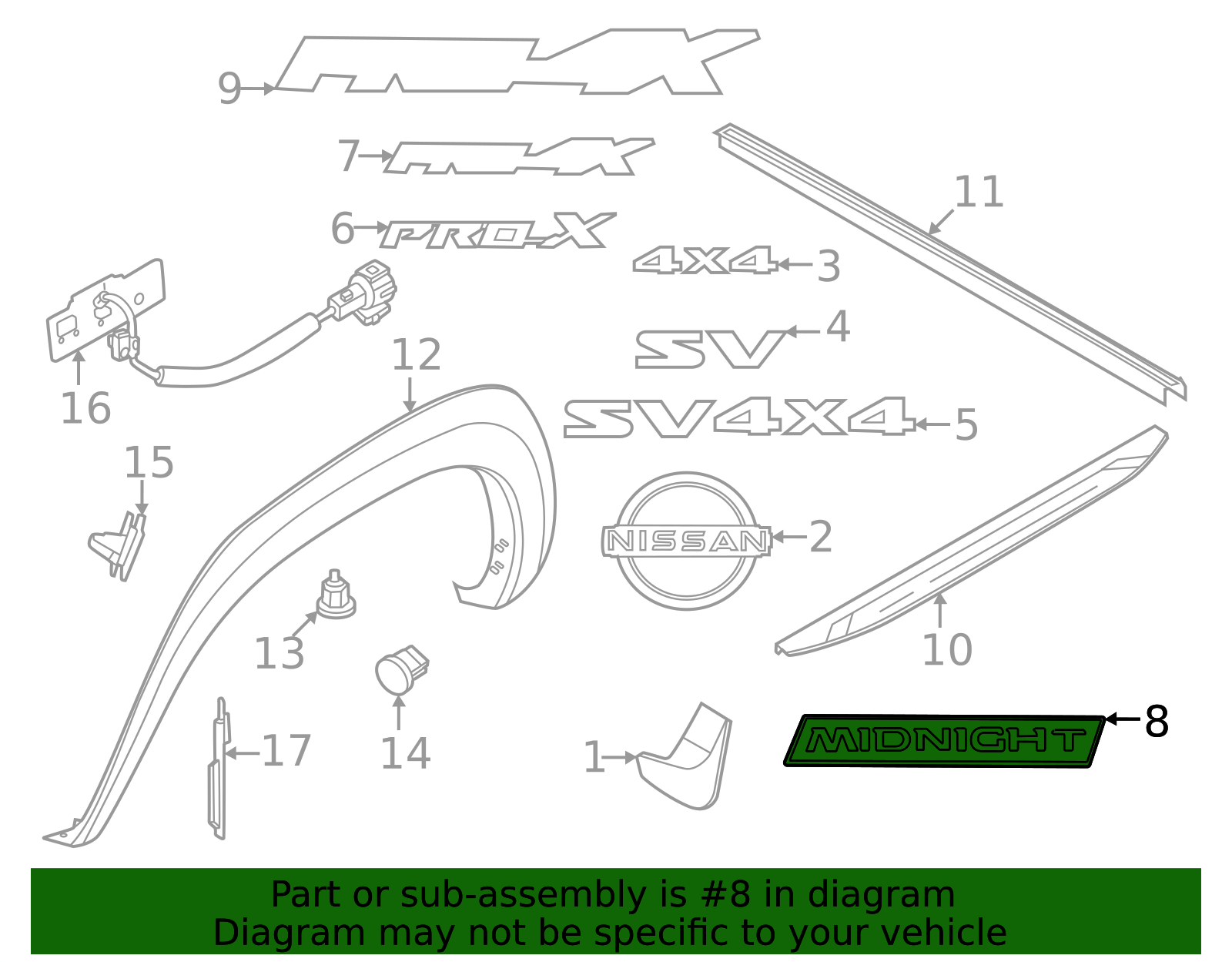 93495-9BU5A - Tailgate Emblem Official Nissan Parts Store