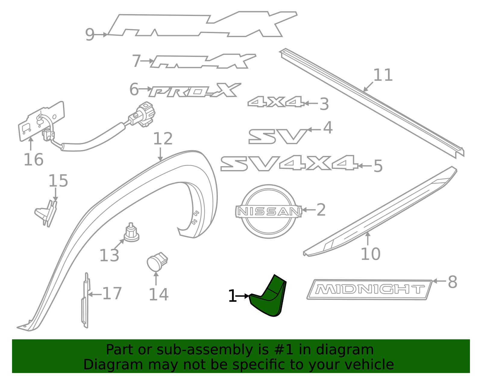 2022-2026 Nissan Frontier Mud Guard 93883-9BU0A | OEM Parts Online