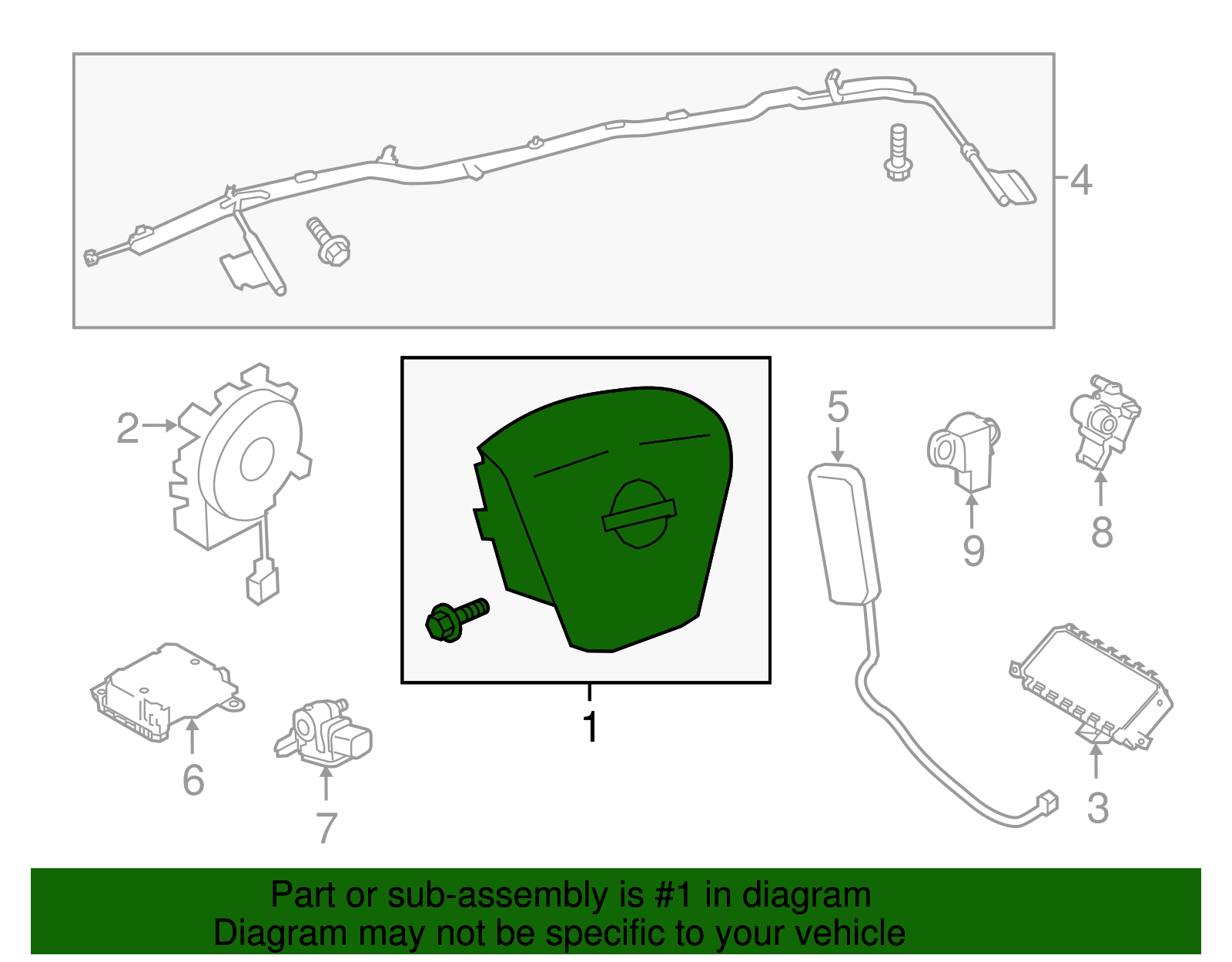 Driver Inflator Module - Nissan (K8510-1JA0B)
