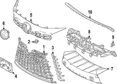 Grille & Components for 2025 Lexus RX350h #1