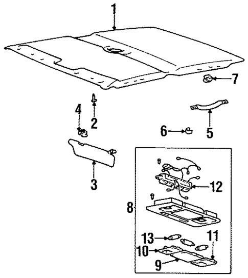Interior Trim - Roof for 1999 Hyundai Accent #0