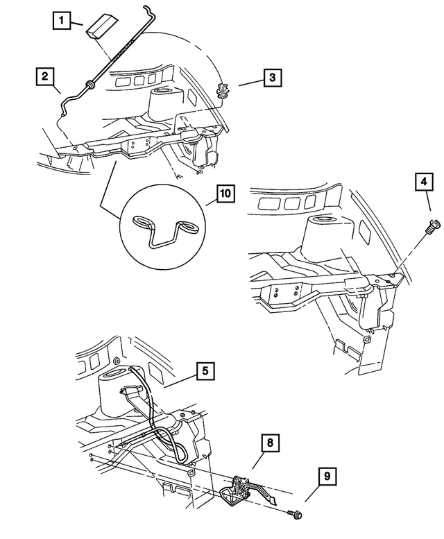 4860677AH - Body Sheet Metal Except Doors: Hood Prop Rod for Mopar Image