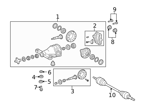 Axle & Differential for 2009 Lexus LS600h #0