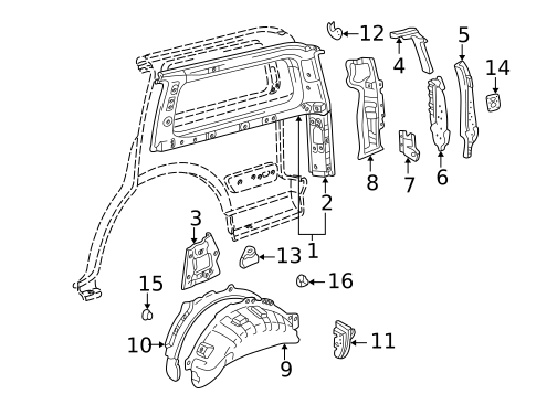 Inner Structure for 2000 Toyota Land Cruiser #0