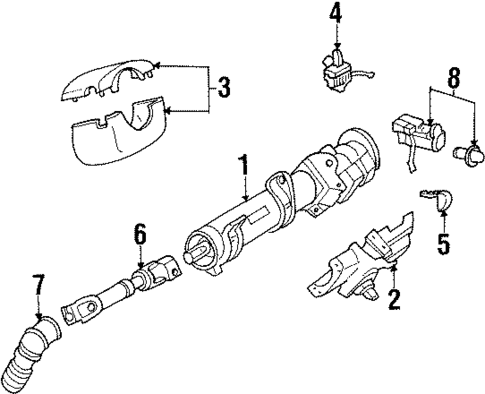 Steering Column Assembly for 1998 Oldsmobile Cutlass #0