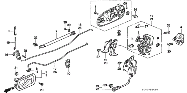 Rear Door Locks for 1997 Honda Civic #0