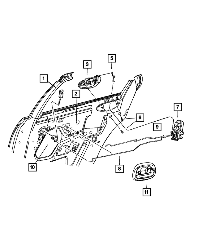 QA51TZZAF - Doors and Related Parts: Exterior Door Handle, Left for Mopar Image
