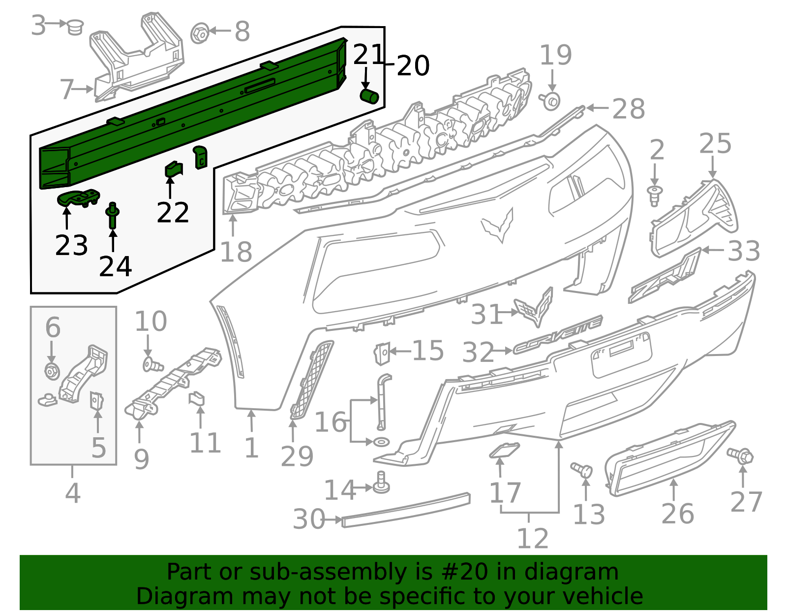 2014-2019 Chevrolet Corvette Rear Compartment Panel Rear Cross Bar ...