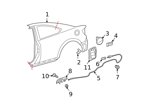 Quarter Panel & Components for 2009 Scion tC #0