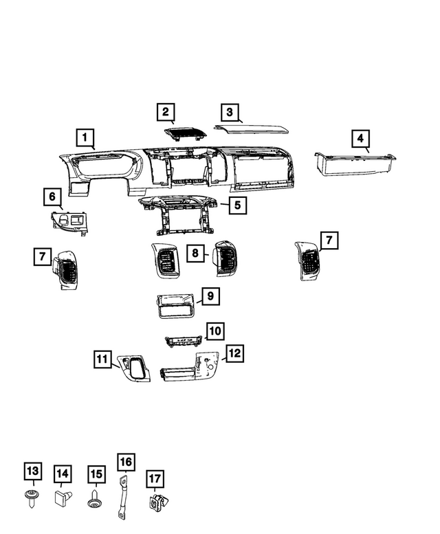 6QA68JXWAA - Interior Trim: Screw for Ram: ProMaster 1500, ProMaster 2500, ProMaster 3500, ProMaster EV Image