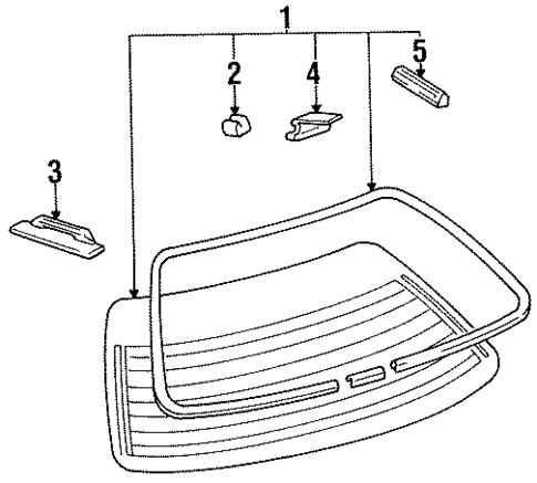 Glass & Hardware - Back for 1998 Lexus LS400 #0