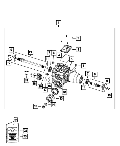 Rear Axle; Housing, Differential and Vent for 2016 Jeep Cherokee #1