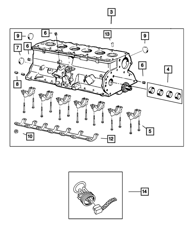 5013161AD - Engine 4.0L Six Cylinder: Short Block for Mopar Image