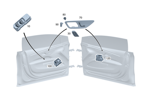 Switch in Front Door Trim for 2024 Mercedes-Benz EQS AMG #0