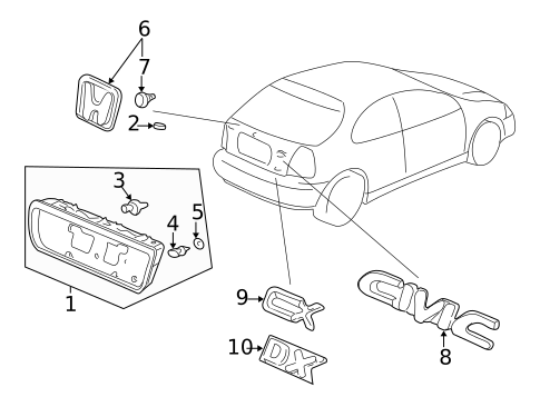 Exterior Trim - Lift Gate for 1996 Honda Civic #0