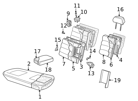 Rear Seat Components for 1999 Volkswagen Passat #1