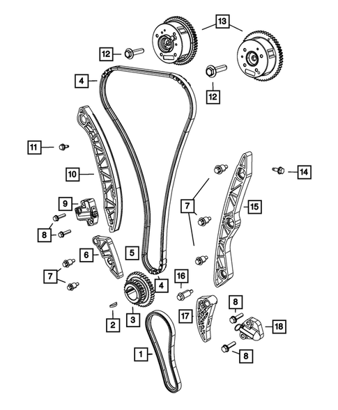 Timing Belt/Chain and Cover and Balance Shaft for 2013 Dodge Journey #0
