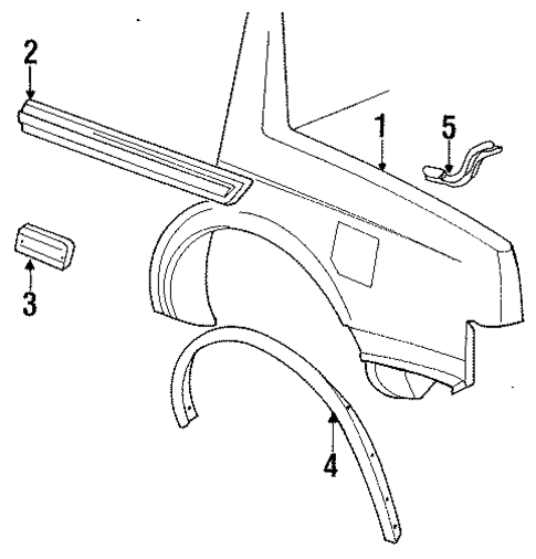 Exterior Trim - Quarter Panel for 1990 Cadillac Seville #0