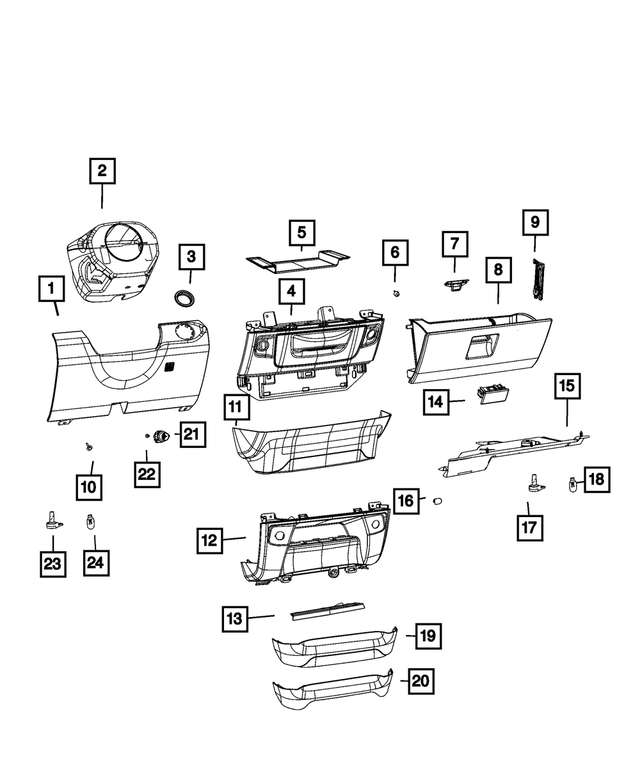 « 1VY88TX7AH – Interior Trim : Tableau De Bord Tiroir pour Mopar Image »