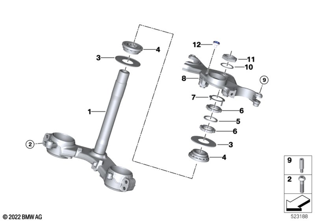 31429831927 - Front Axle, Front Suspension: Fork Bridge Lower -  for BMW-Motorrad Image